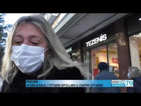 Pescara – Saldi per 24 ore, i cittadini affollano i negozi