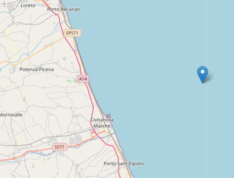 Due scosse in mare, tra Civitanova e Porto Sant’Elpidio