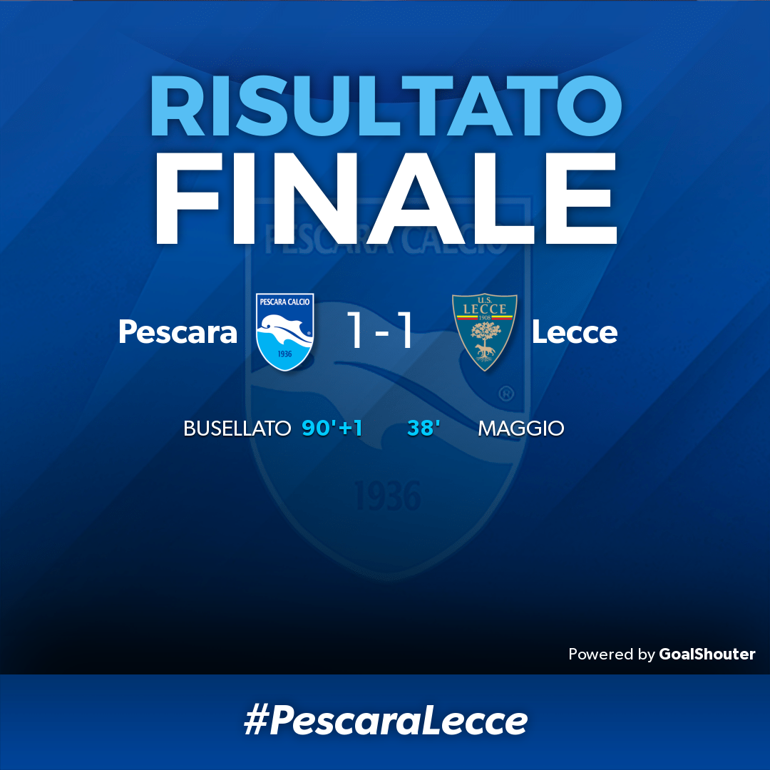 Il Pescara pareggia 1-1 con il Lecce