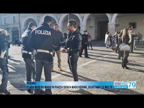 Pesaro – Flash mob No Mask in piazza senza mascherine, scattano le multe