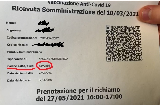 Lotto Astrazeneca bloccato utilizzato solo ad Ascoli su circa 200 persone