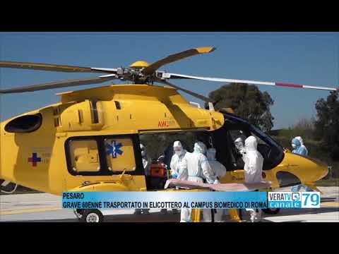 Pesaro – Sessantenne positivo al covid trasportato in elicottero al campus biomedico di Roma