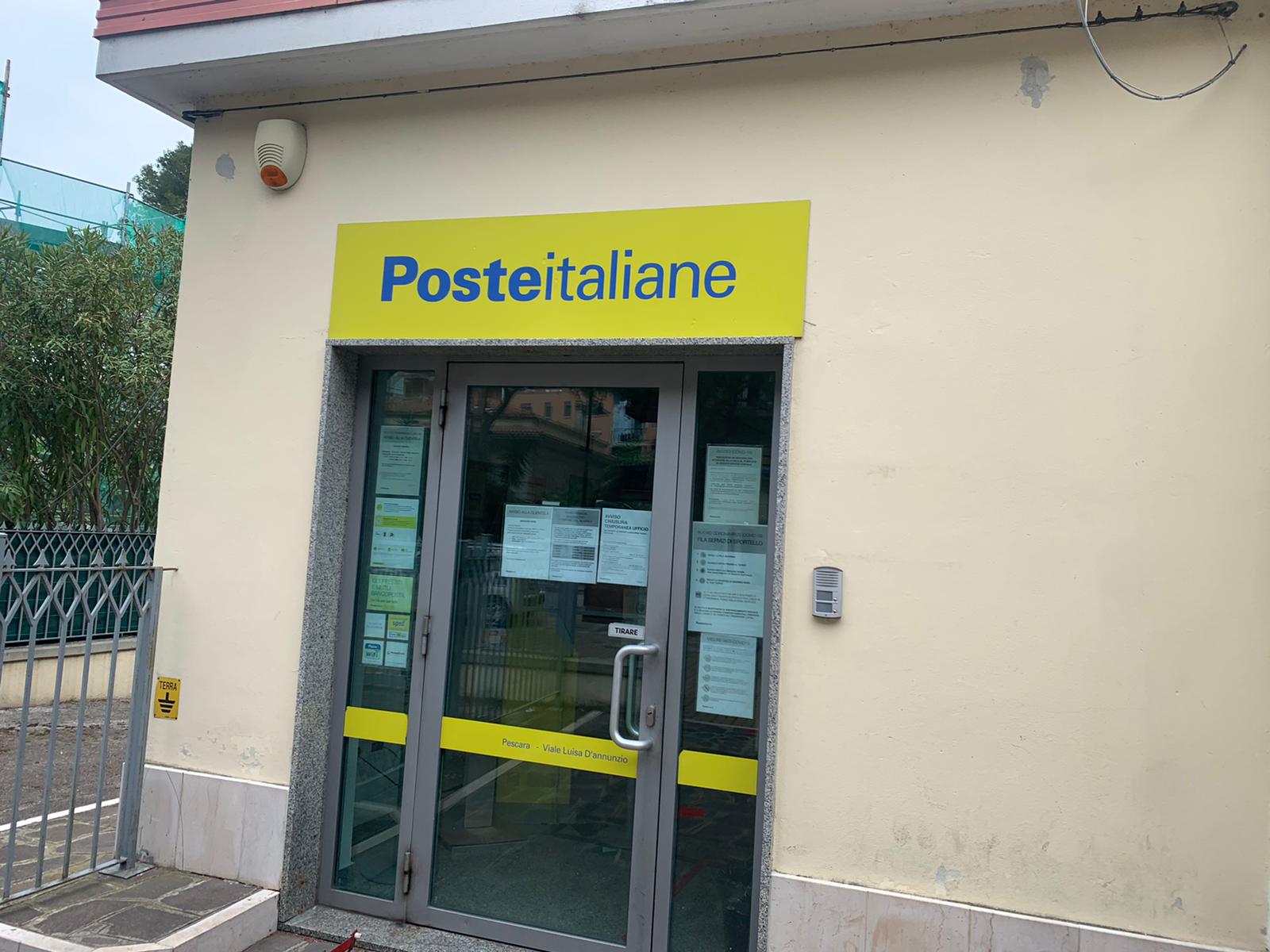 Pescara, rapina all’ufficio postale della Pineta, in Via Luisa D’Annunzio