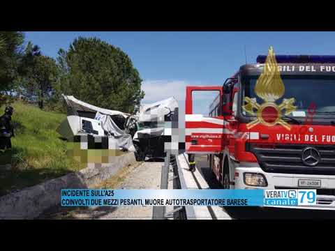 Cepagatti – Investimento mortale in A25, camionista travolto da tir