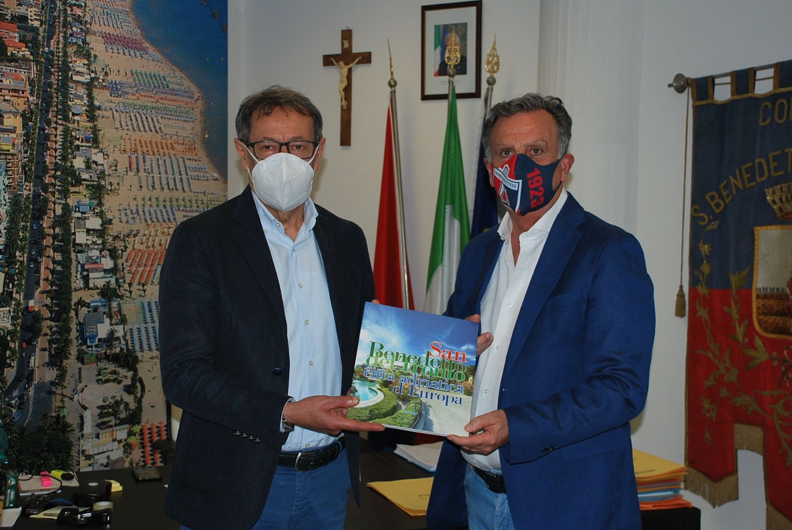 San Benedetto – Primo incontro in Comune tra il sindaco Piunti e il nuovo patron rossoblu Renzi