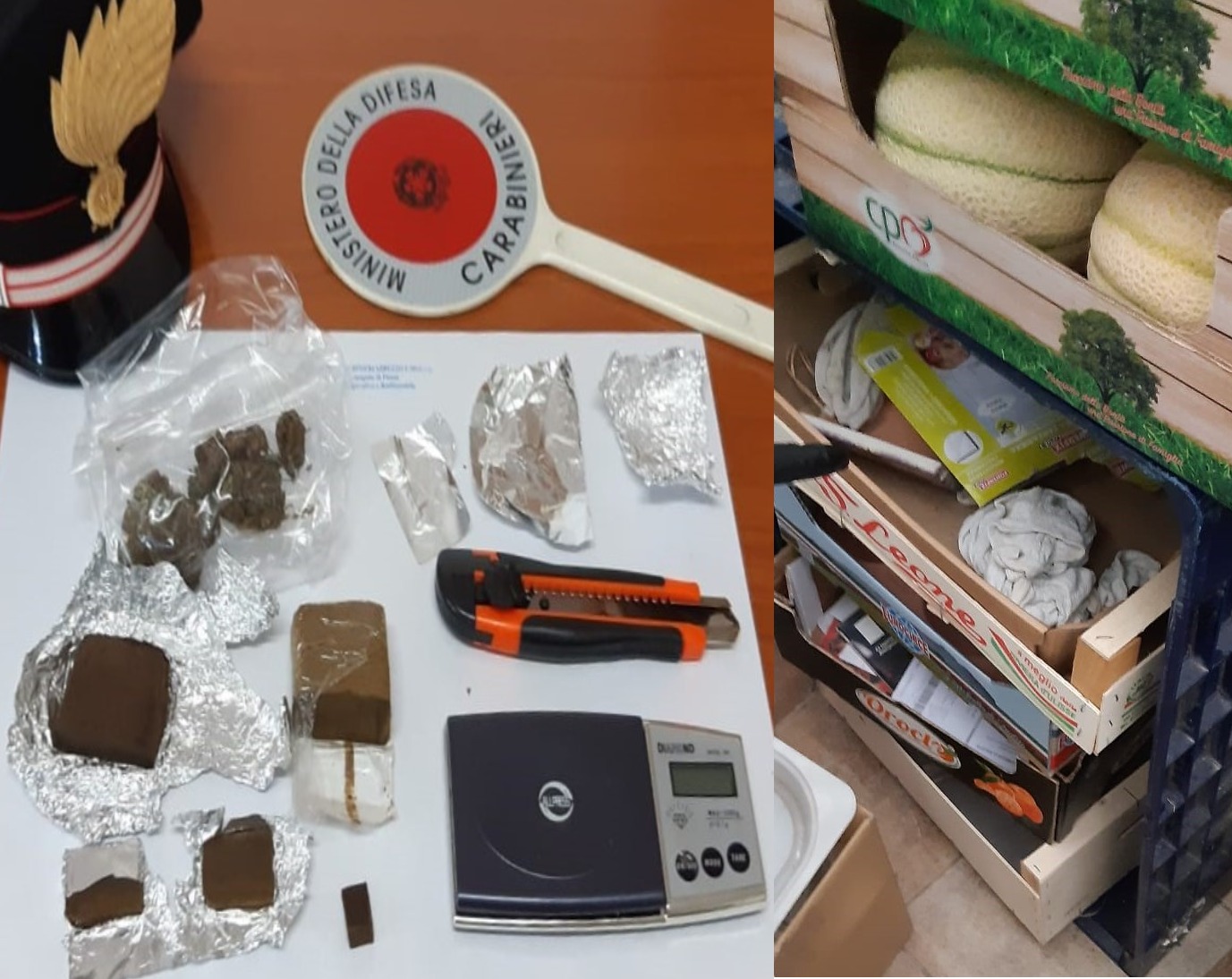 Collecorvino: nascondeva hashish e marijuana tra la frutta, 52enne arrestato