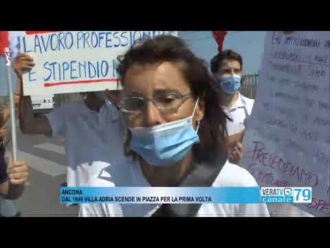 Ancona – I lavoratori di Villa Adria protestano in piazza