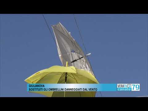 Giulianova – Sostituiti gli ombrelli danneggiati dal vento