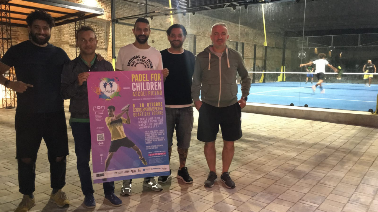 Ascoli – Un torneo di padel benefico per aiutare i bambini che soffrono