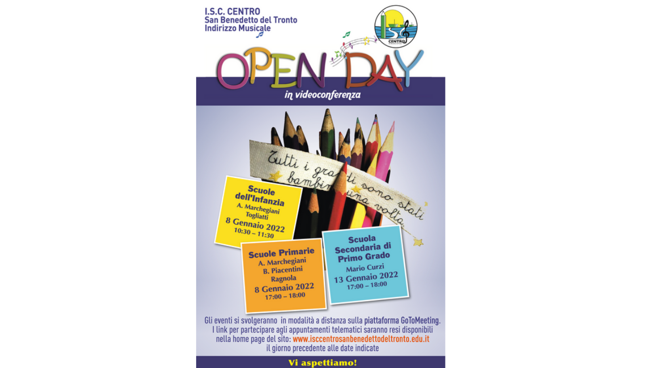 Isc Centro: l’8/1 l’open day diventa covid free, scuole aperte alle famiglie su pc e smartphone