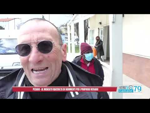 Pesaro – Al mercato raccolta di indumenti per profughi ucraini