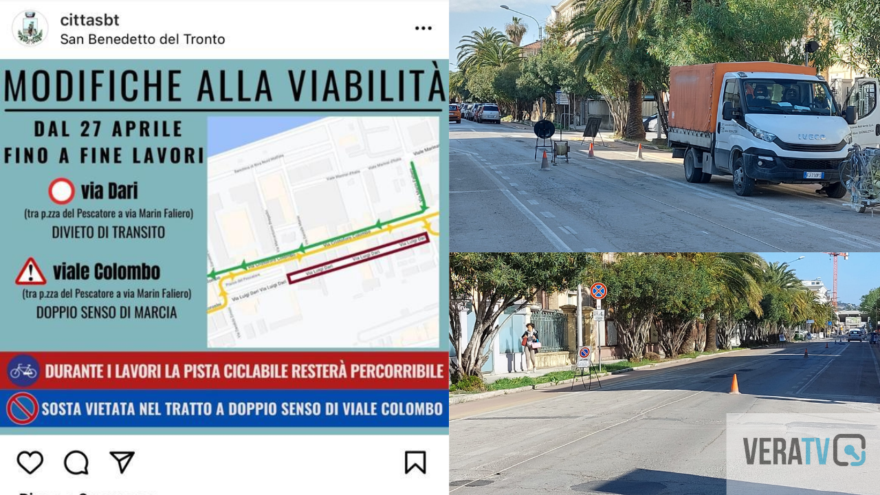 Via Colombo e via Dari: iniziati i lavori