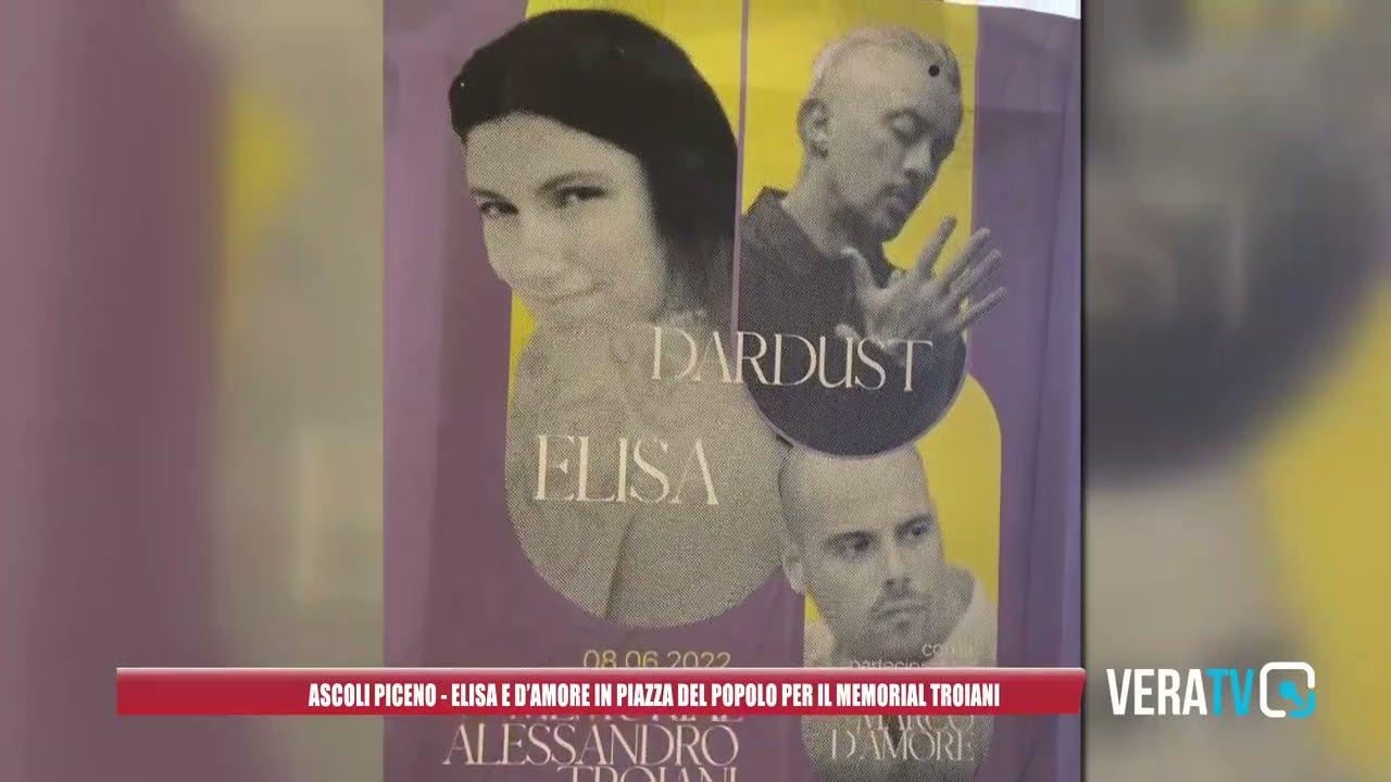 Ascoli Piceno – Tutto pronto per il Memorial Troiani con Elisa e l’attore Marco D’Amore