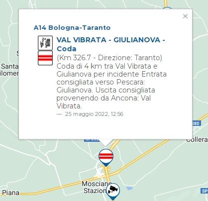 Incidente in A14, traffico paralizzato all’altezza di Giulianova