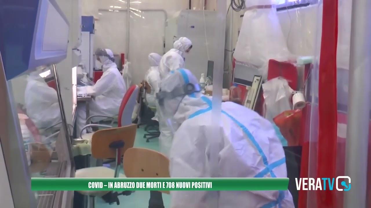 Covid – In Abruzzo due morti e 708 nuovi positivi