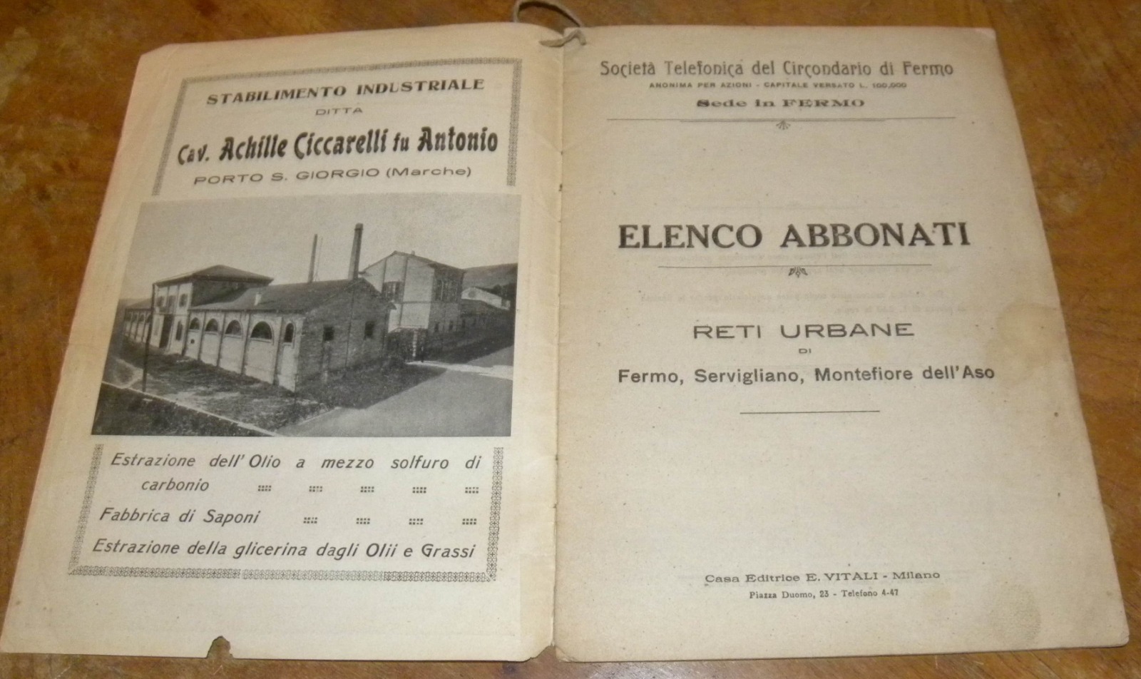 Ritrovato raro elenco telefonico di Fermo di 100 anni fa