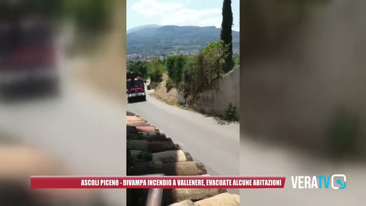Ascoli – Incendio a Vallevenere, evacuate alcune abitazioni