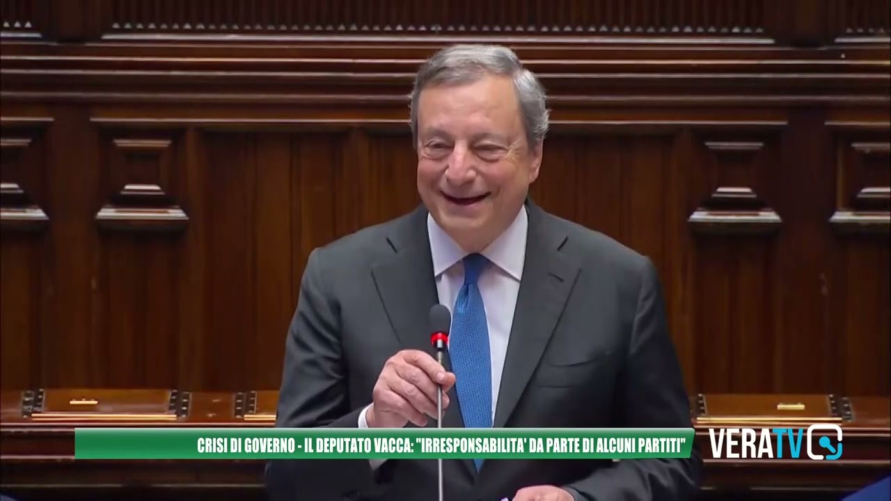 Crisi di governo, il deputato Vacca: “Conseguenze nefaste dalla caduta di Draghi”