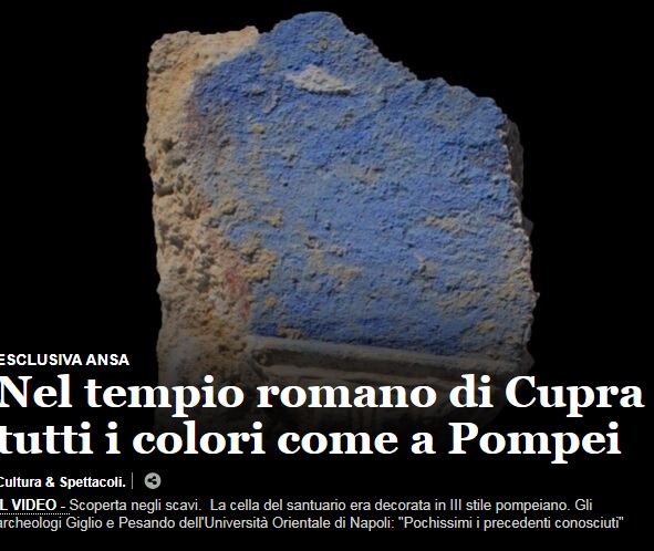 Giallo e blu, nel tempio di Cupra Marittima, gli stessi colori di Pompei