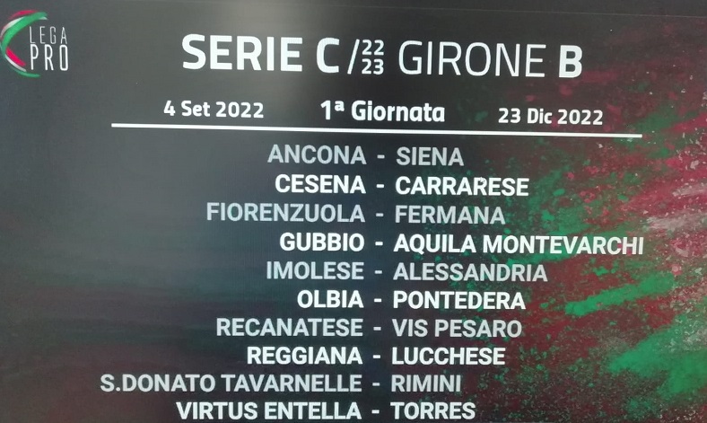 Calcio Serie C – Ecco il calendario, nel girone B subito derby tra Recanatese e Vis Pesaro