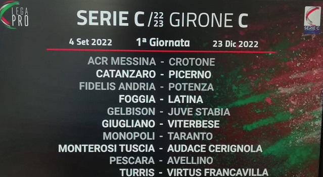 Calcio Serie C – Sorteggiati i calendari, per il Pescara debutto casalingo contro l’Avellino