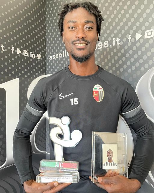 Ascoli Calcio, Gondo premiato come “miglior calciatore di Serie B ad agosto”