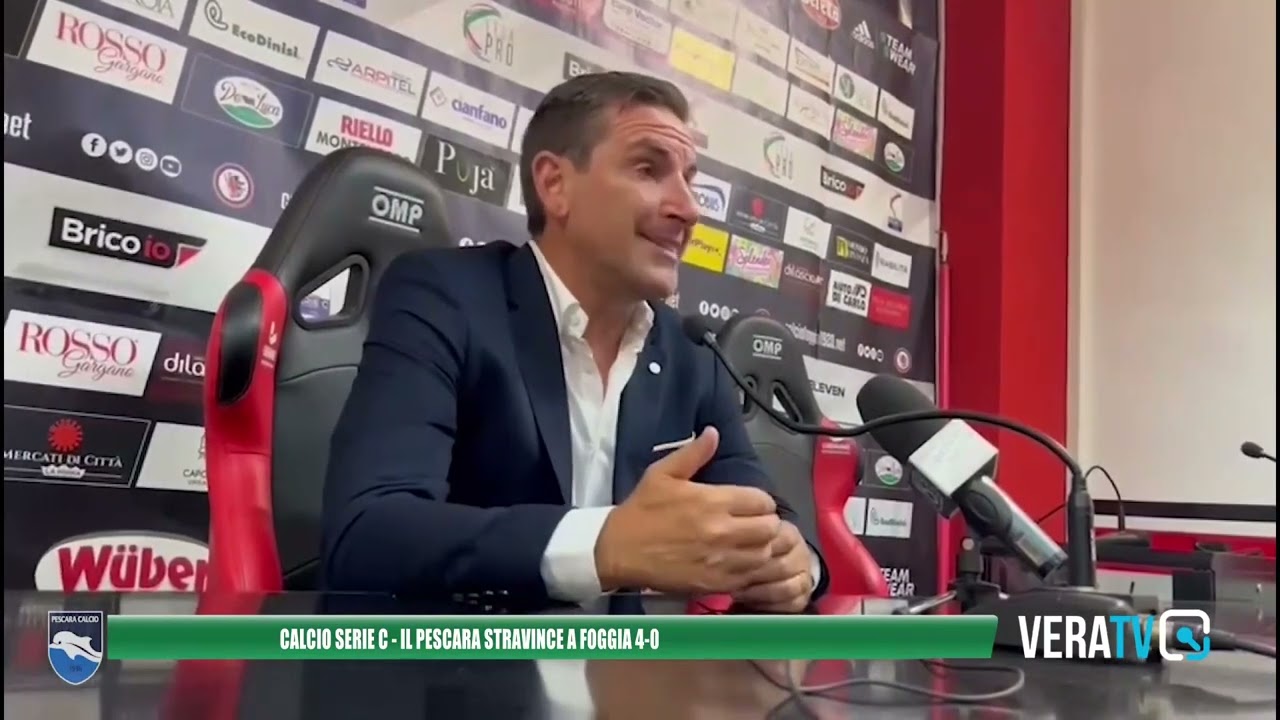 Calcio Serie C – Il Pescara travolge il Foggia per 4-0 e vola in classifica