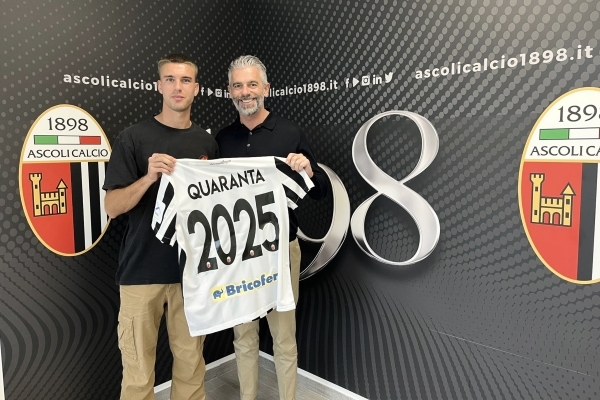 Ascoli Calcio, il difensore Quaranta rinnova fino al 2025