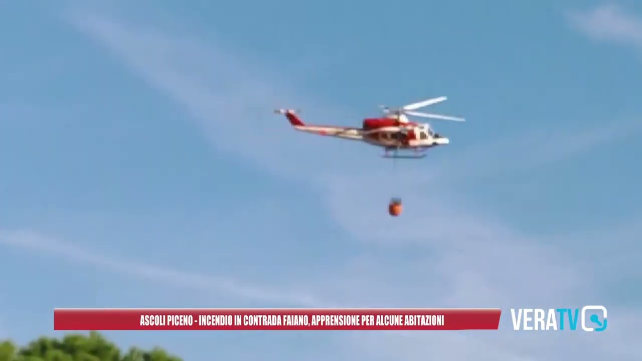 Ascoli Piceno – Incendio in contrada Faiano, ore d’ansia per le abitazioni vicine