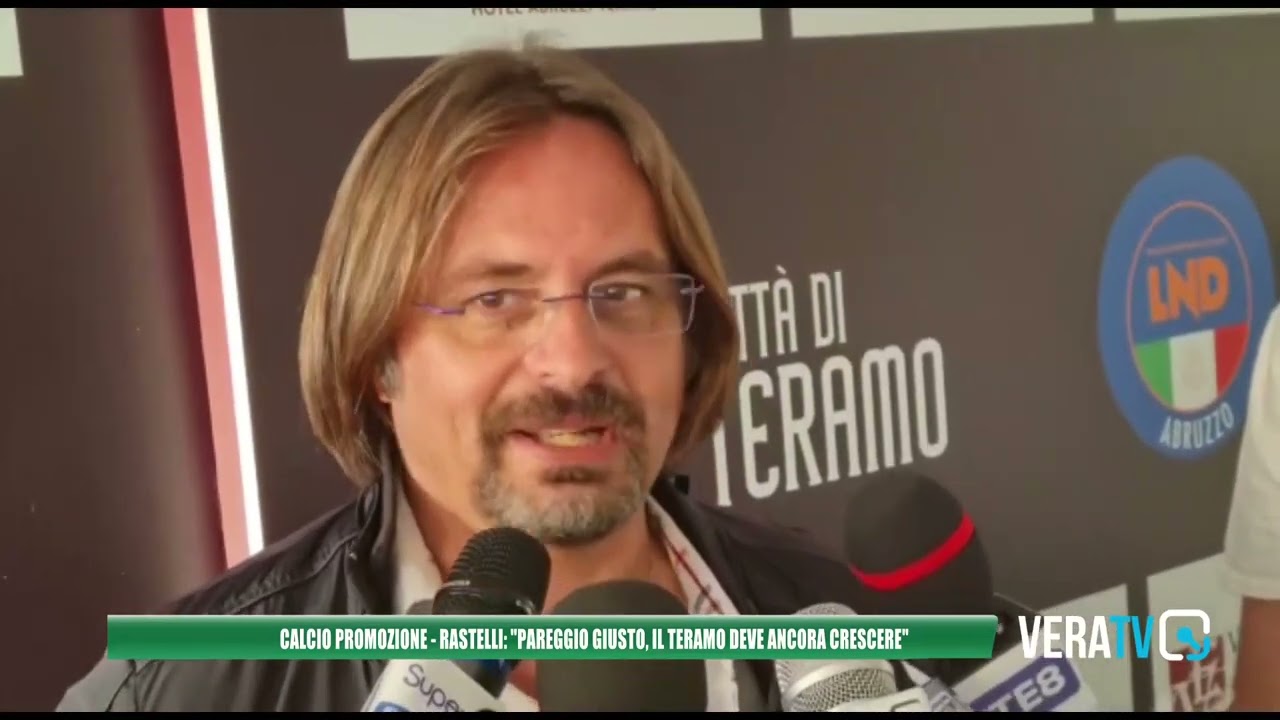 Calcio, Rastelli: “Il Teramo deve ancora crescere, contro il Mutignano un pareggio giusto”