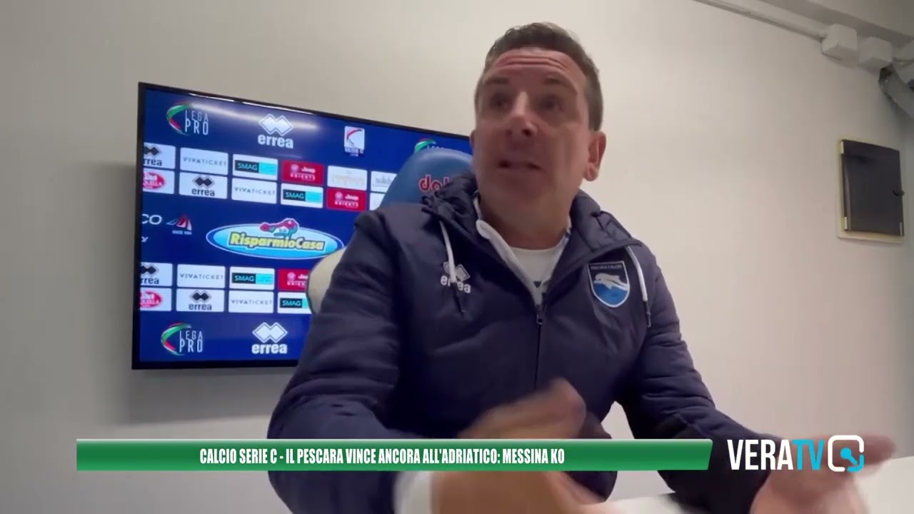 Calcio Serie C – Il Pescara batte il Messina e resta agganciato al Catanzaro