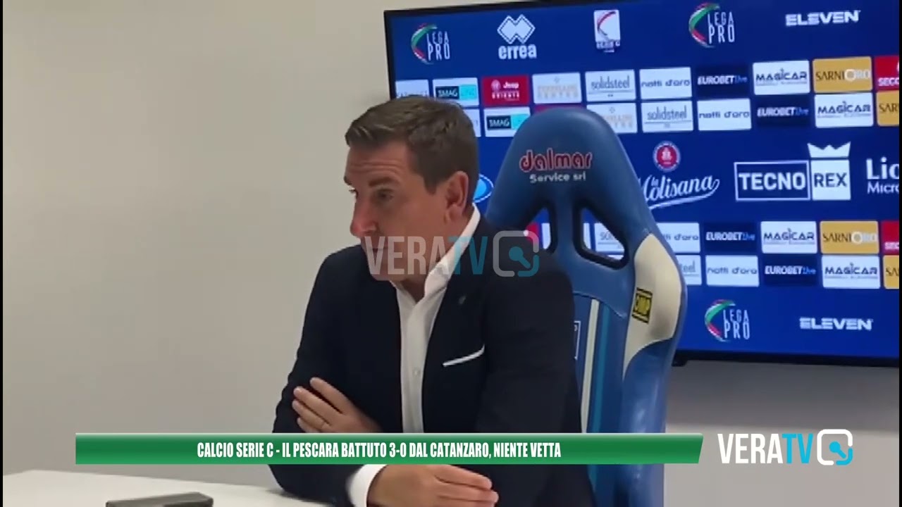 Calcio Serie C – Pescara sconfitto in casa dal Catanzaro, la vetta si allontana