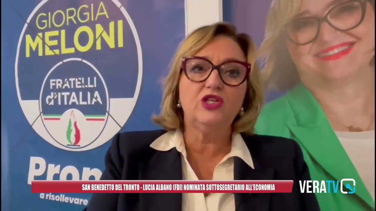 San Benedetto del Tronto – Lucia Albano (FDI) nominata sottosegretario all’economia