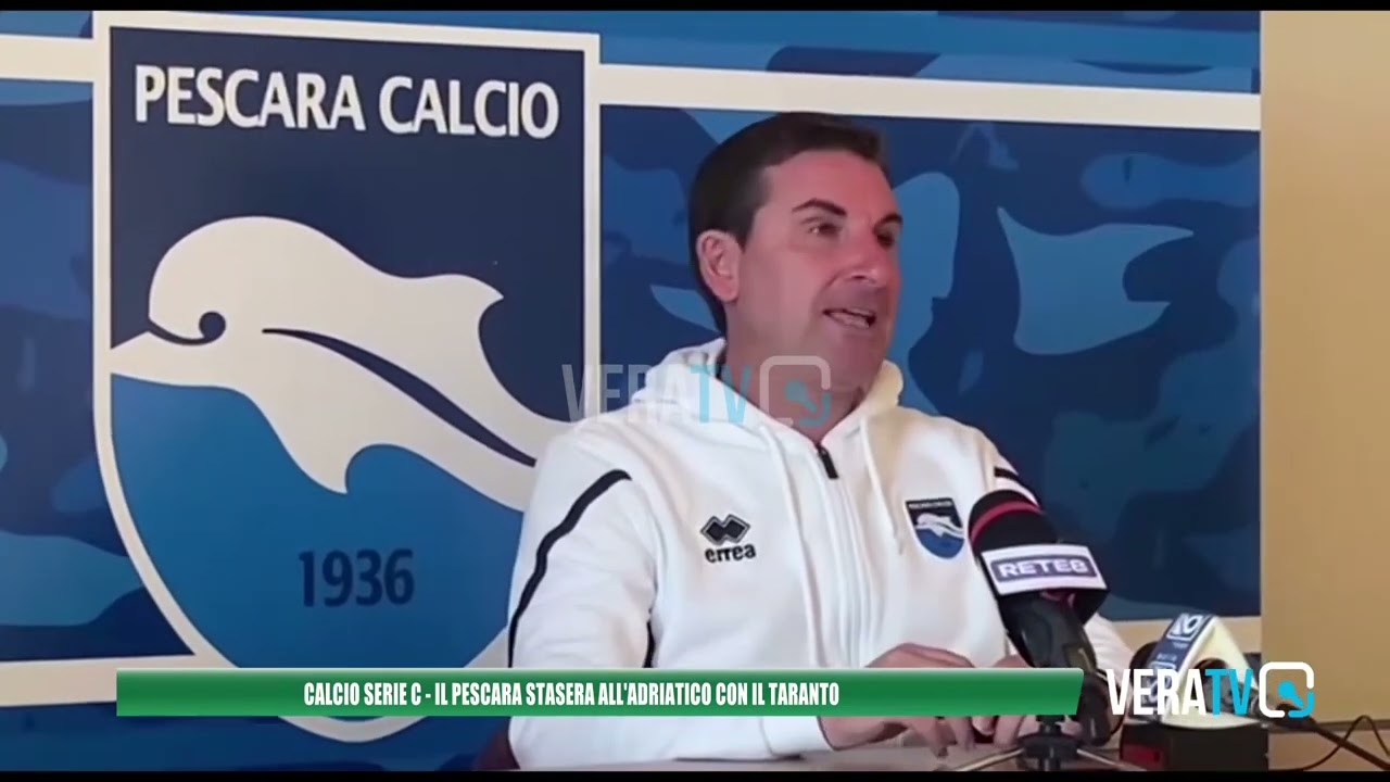 Calcio Serie C – Il Pescara in campo stasera contro il Taranto, mister Colombo presenta il match