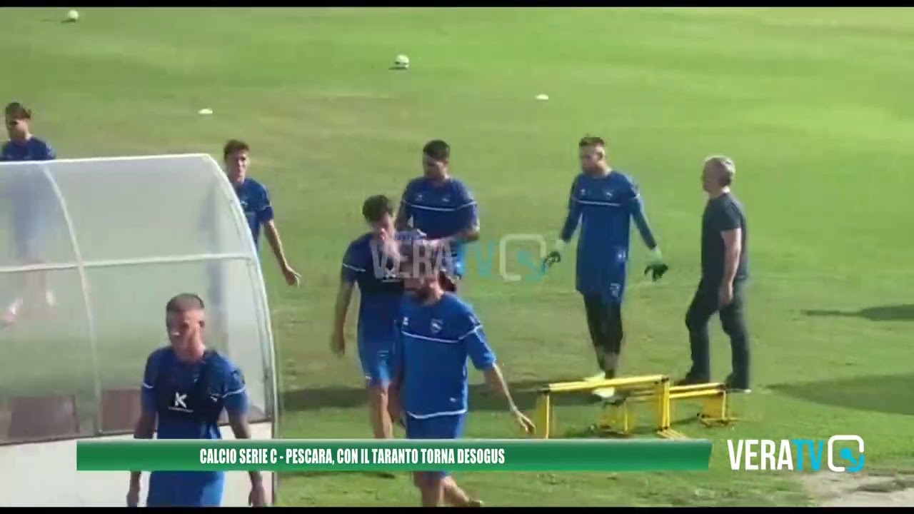 Calcio Serie C – Pescara, contro il Taranto torna Desogus in attacco