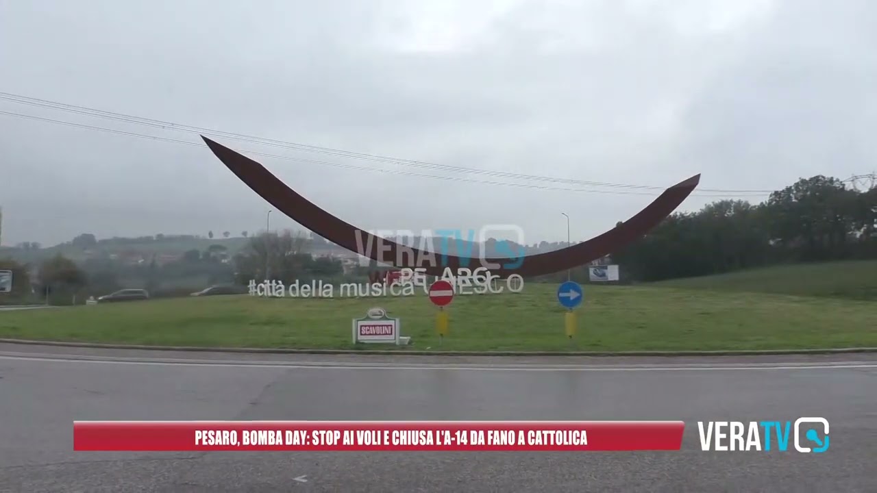 Pesaro, bomba day: stop ai voli e chiusa l’A14 da Fano a Cattolica