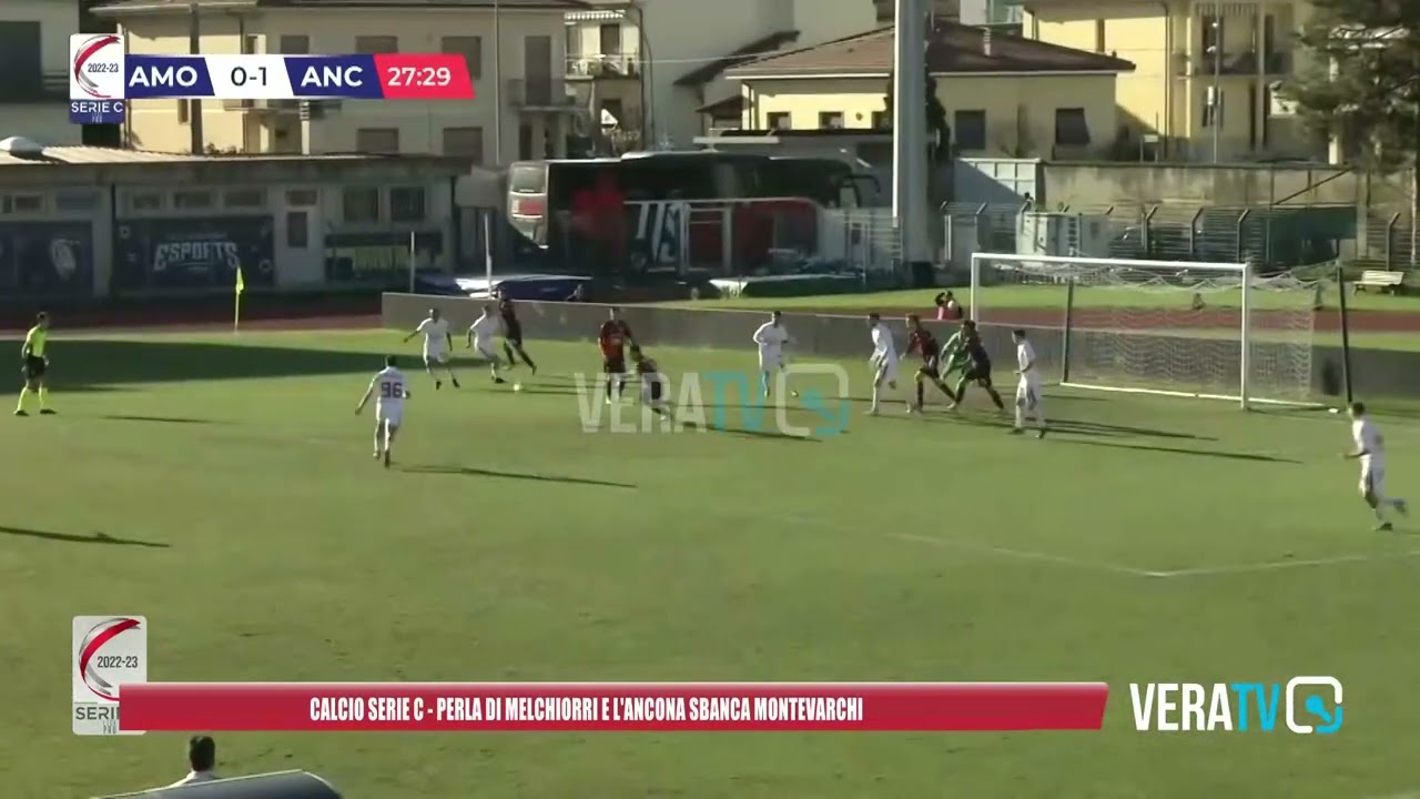 Calcio Serie C – Perla di Melchiorri e l’Ancona sbanca Montevarchi