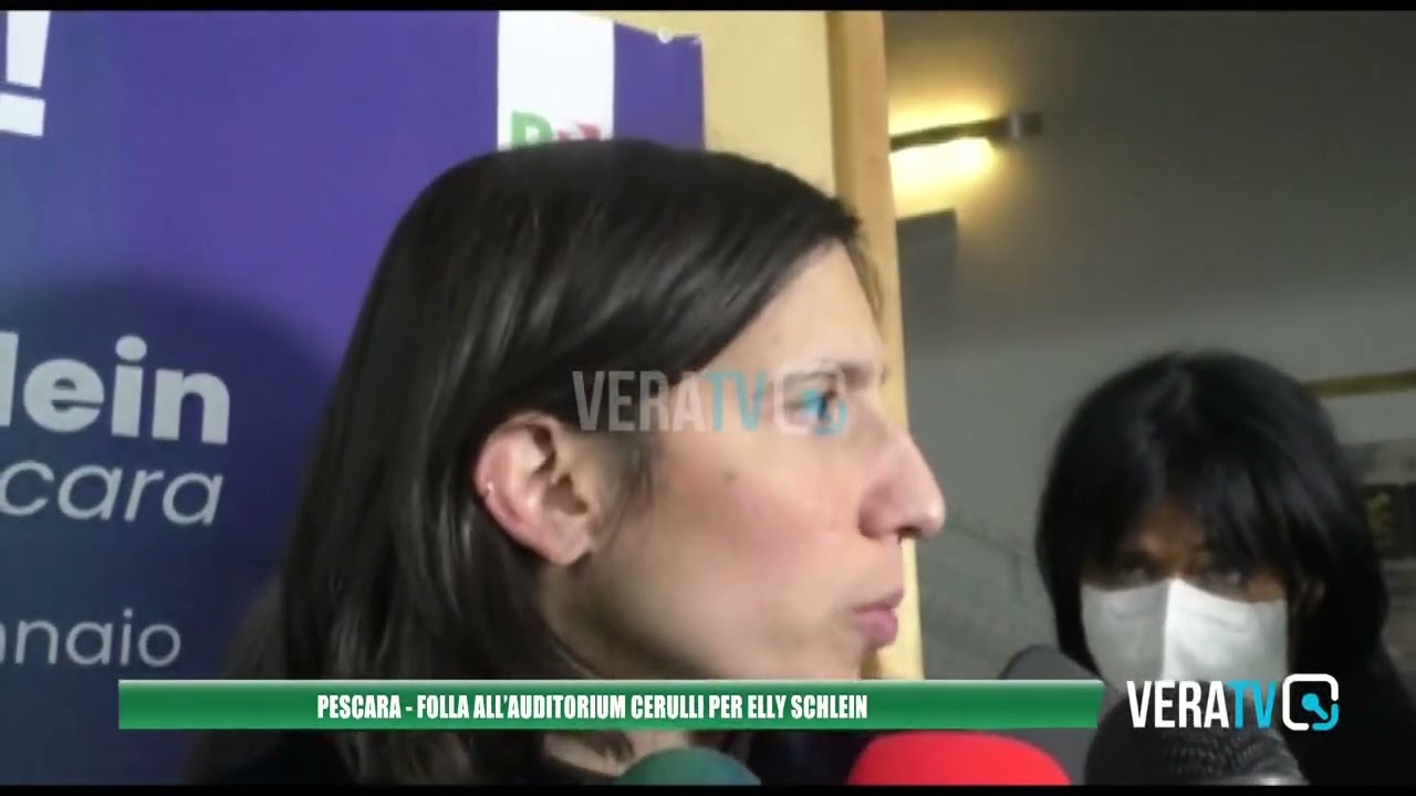 Pescara – Segreteria del Pd, folla all’auditorium Cerulli per Elly Schlein