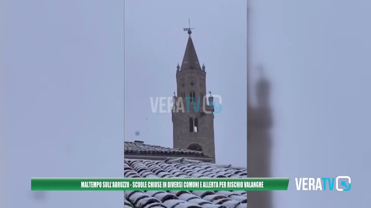Abruzzo – Neve e maltempo, scuole chiuse in diversi comuni e rischio valanghe in montagna