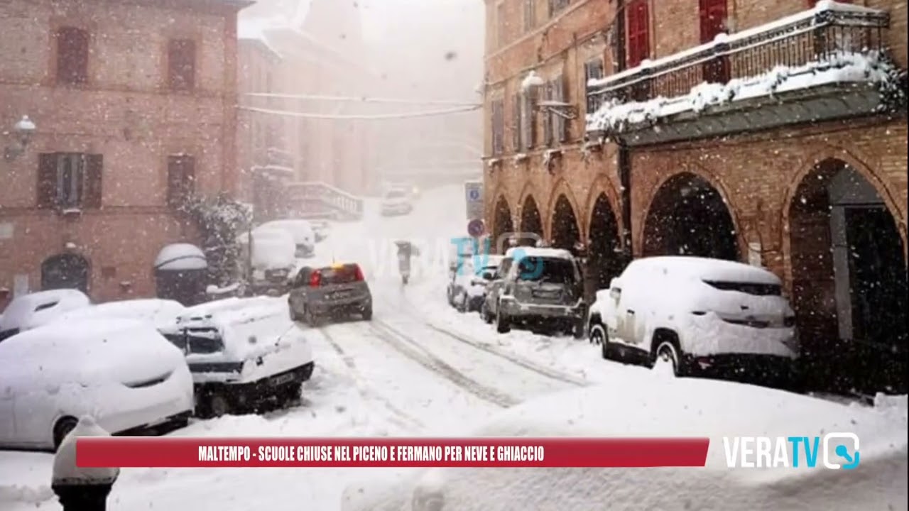 Maltempo – Neve e ghiaccio, tante scuole chiuse nel piceno e nel fermano