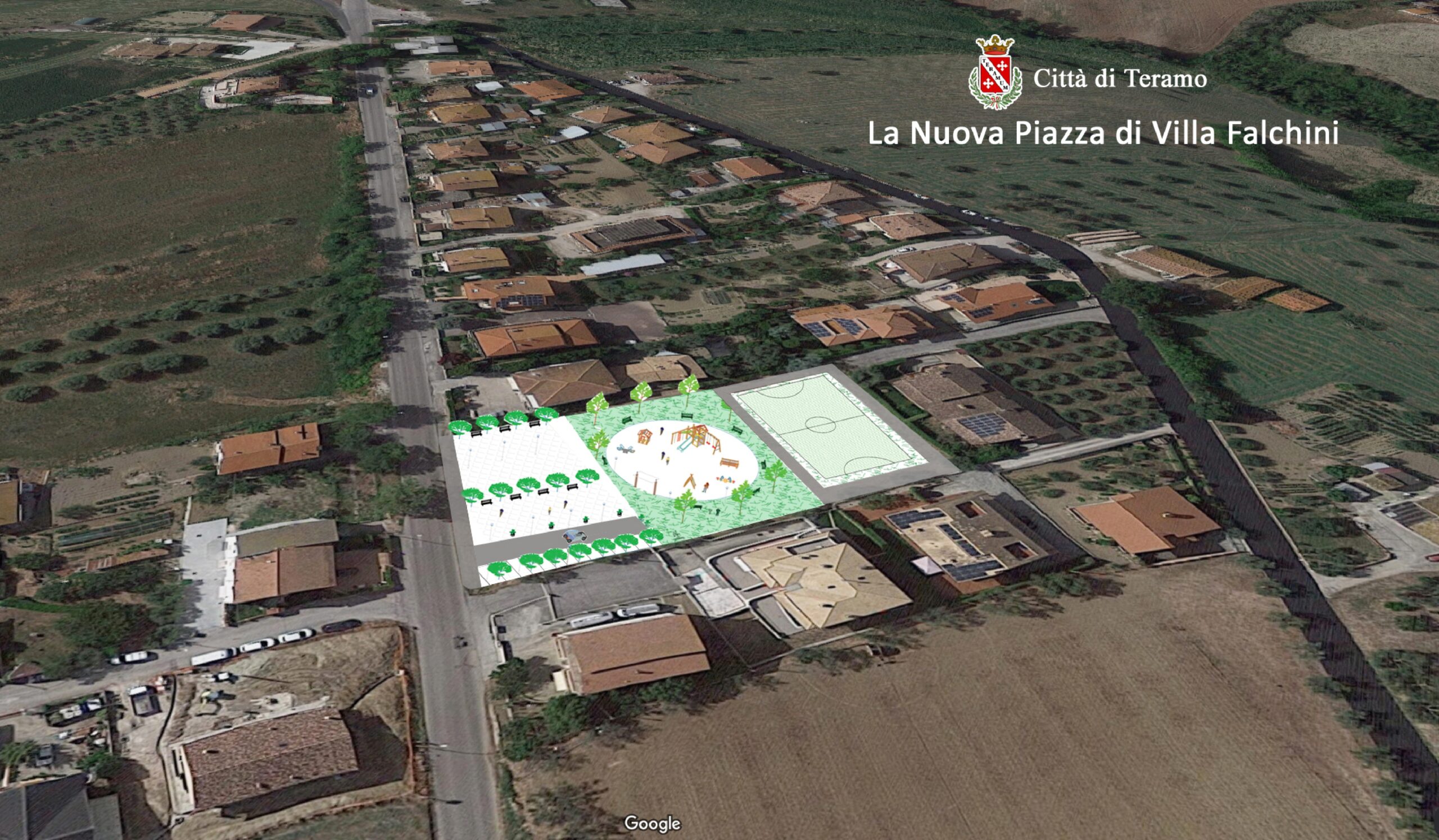 Teramo-Approvato il progetto della nuova piazza a Villa Falchini