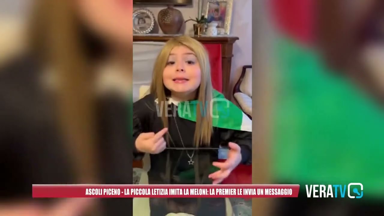 Ascoli Piceno – La piccola Letizia imita la Meloni: la premier le invia un videomessaggio