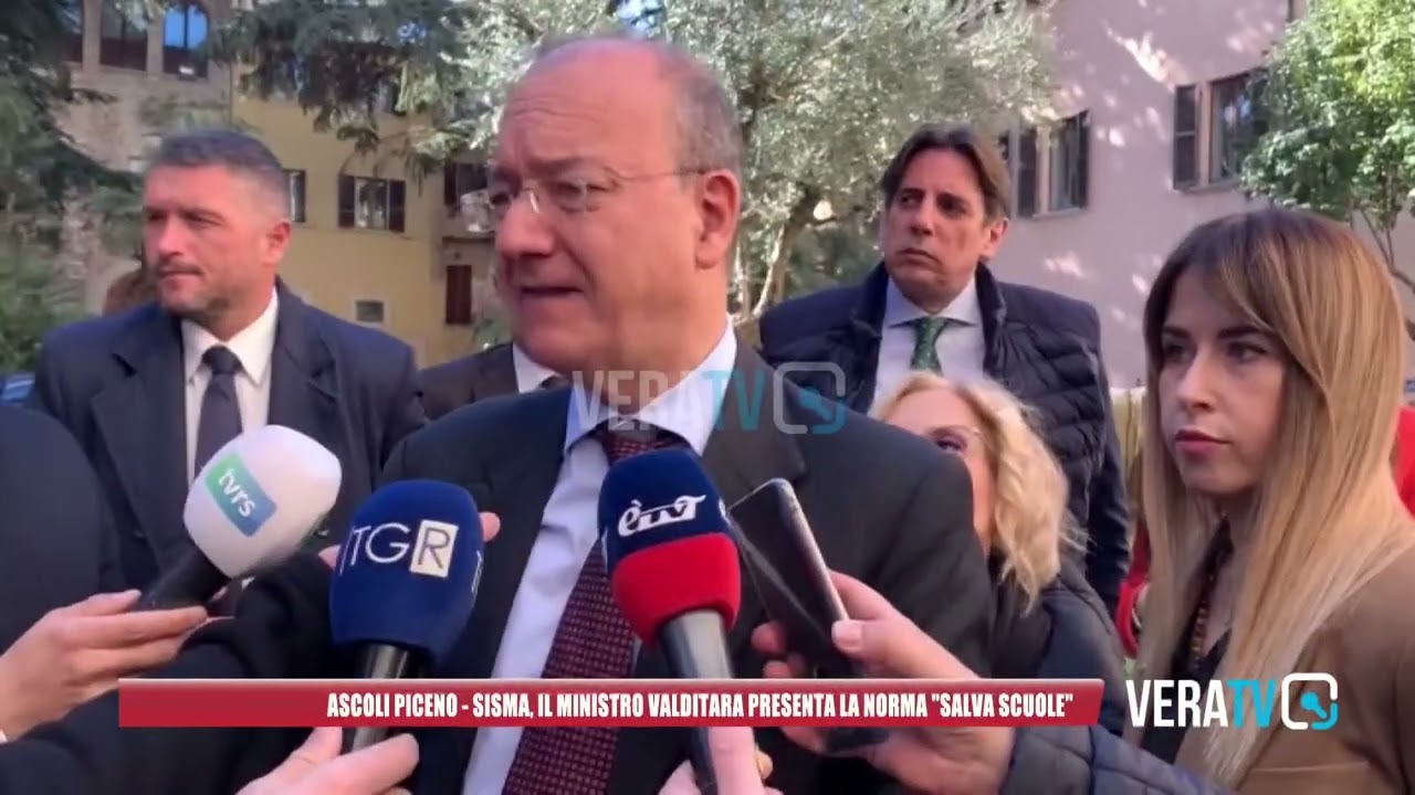 Ascoli Piceno – Sisma, il ministro Valditara in città: “Nessun ridimensionamento delle scuole”