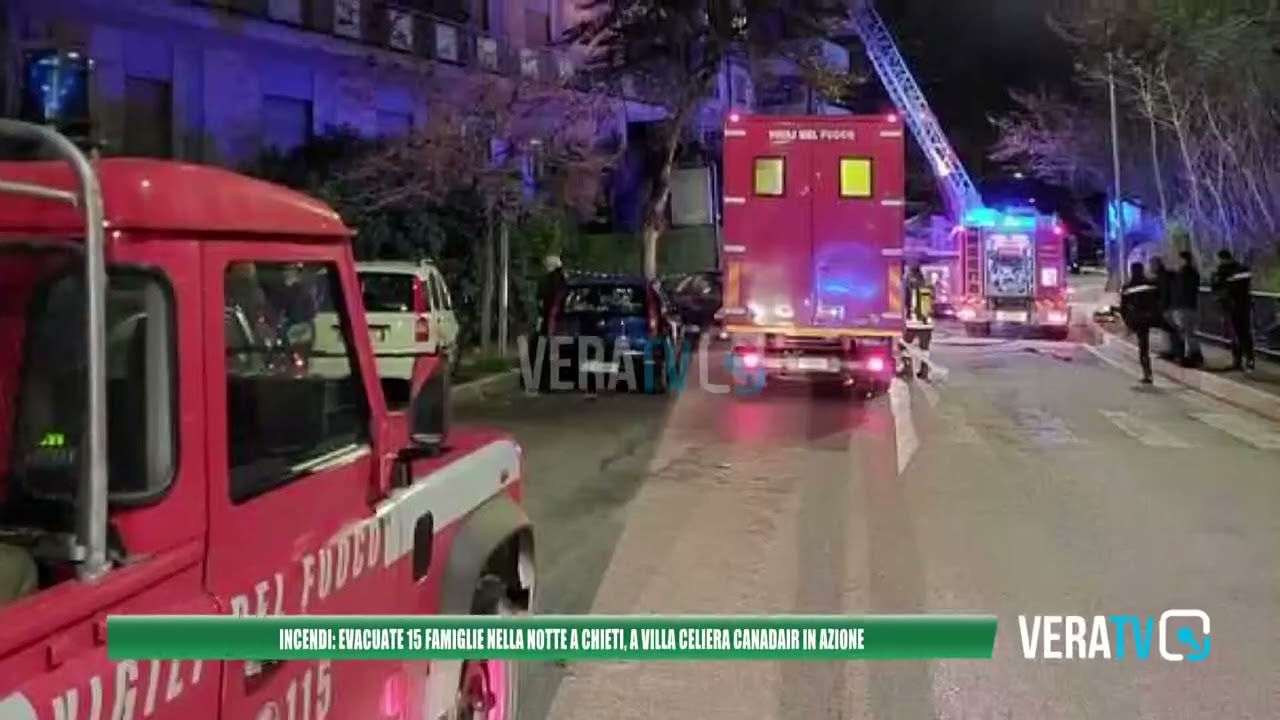 Incendi: evacuate quindici famiglie a Chieti, canadair in azione anche a Villa Celiera