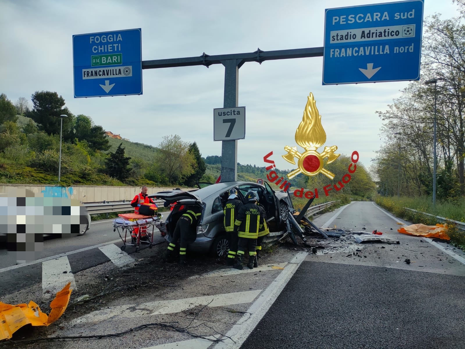 Incidente stradale sulla SS714, a Pescara Sud: ferito trasportato al Pronto Soccorso
