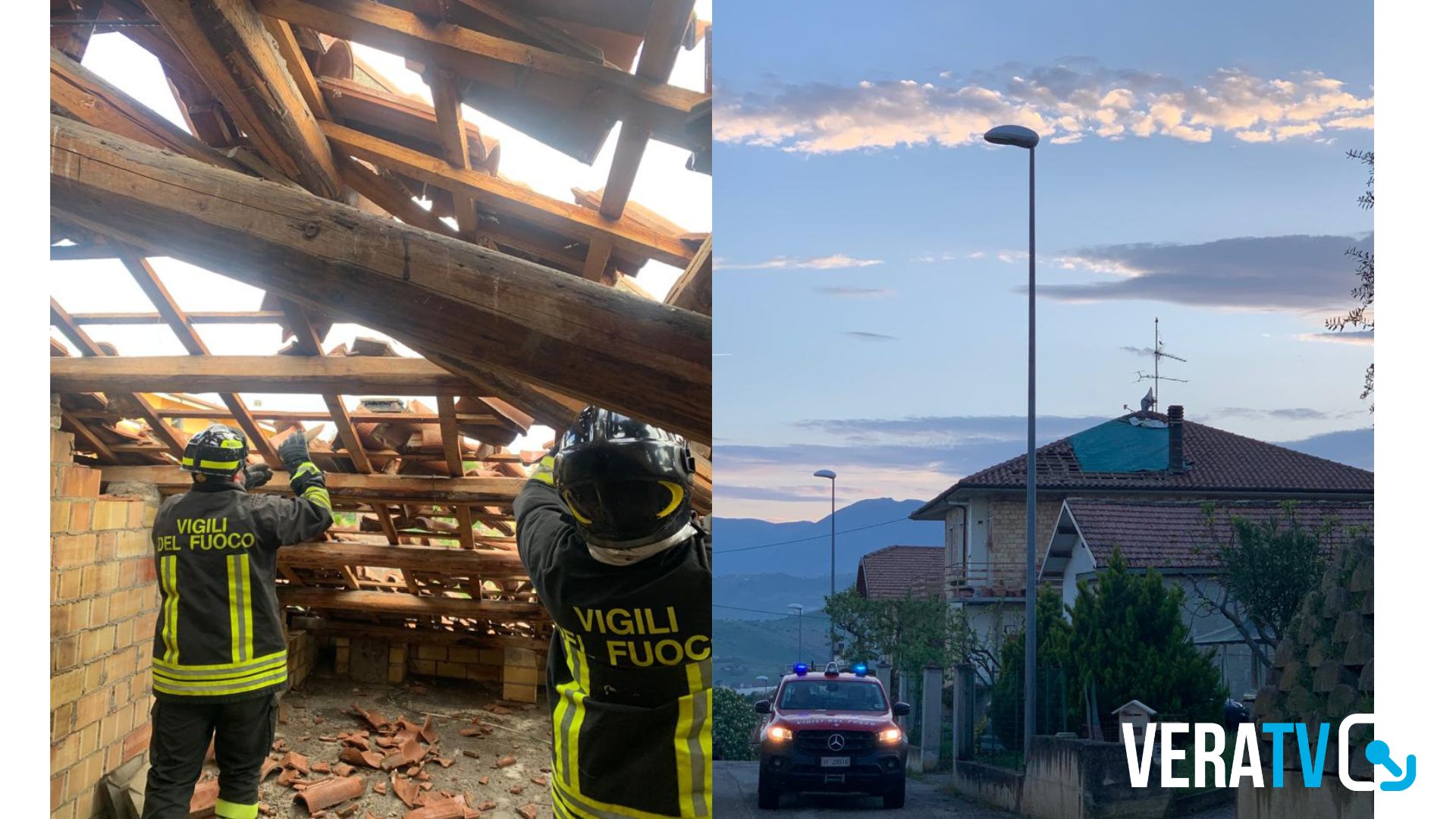 Fulmine rompe il tetto di un’abitazione a Sant’Omero: paura per gli anziani residenti