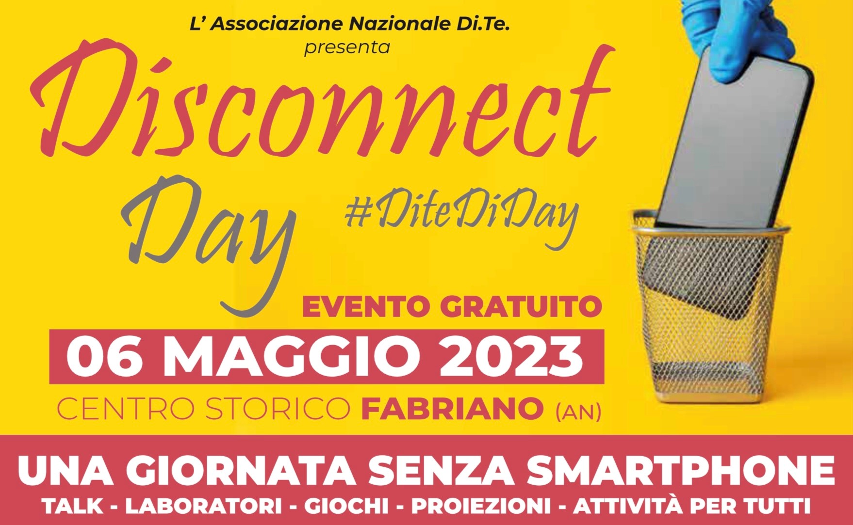 Fabriano – Torna il Disconnect Day: sabato 6 maggio tutti senza smartphone