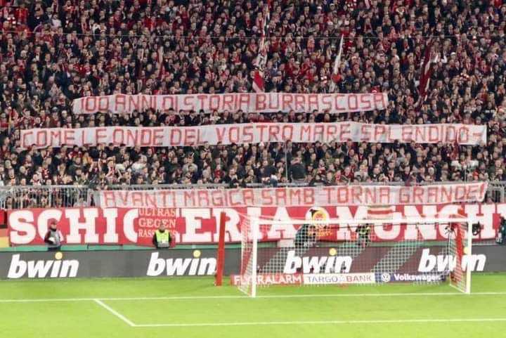Centenario Samb, i tifosi del Bayern: “Avanti, torna grande”