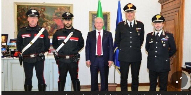 Macerata – Il Prefetto incontra carabinieri eroi: salvarono ragazza