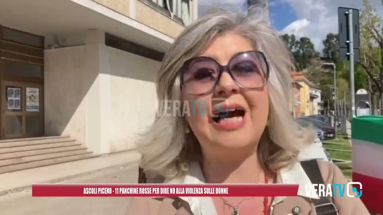 Ascoli Piceno, 11 panchine rosse per dire no alla violenza sulle donne